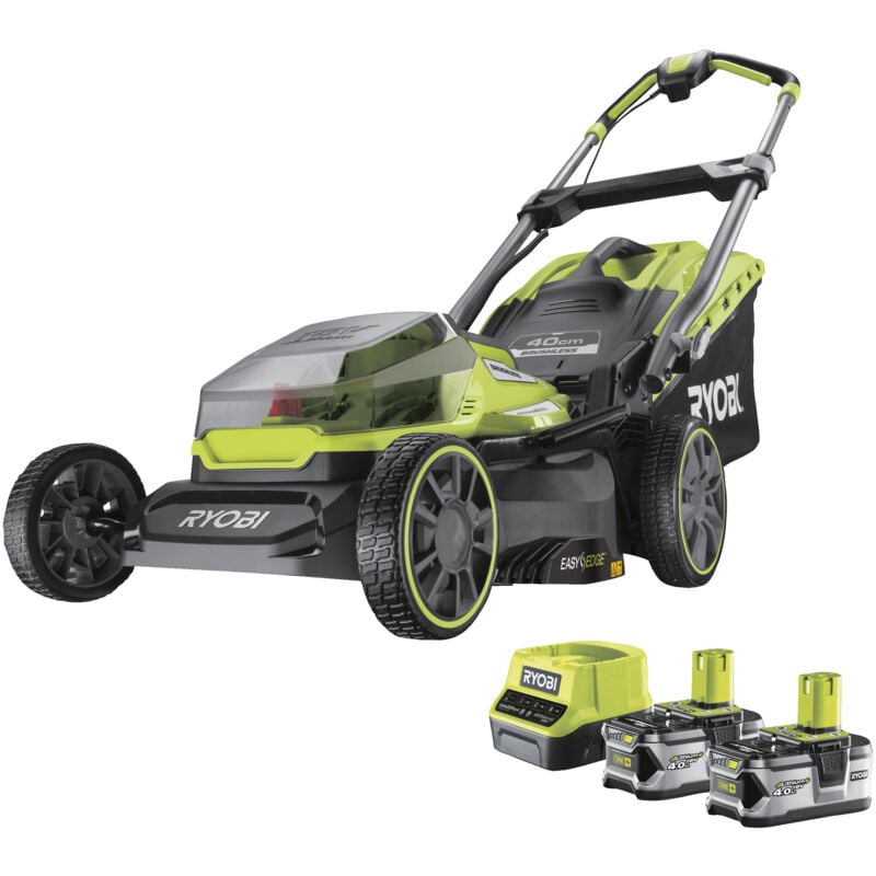 Tondeuse 18V One+ Brushless - coupe 40 cm - 2 Batteries 4.0Ah - 1 Chargeur - RY18LMX40A-240 - Ryobi