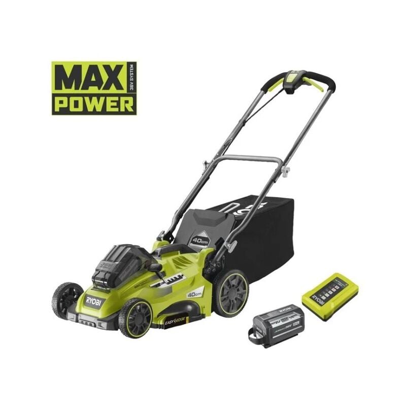 Tondeuse 36V MaxPower - coupe 40cm - 1 batterie 6,0Ah - 1 chargeur - RLM36X41H60PG - Ryobi