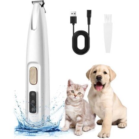 Tondeuse silencieuse rechargeable par USB avec lumière LED pour chats et chiens