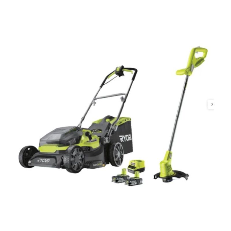 Tondeuse + coupe bordure Ryobi RY18LMH37LT25-250 One+, 2x18V, l.37cm, 2 batteries 5Ah - 5133004717