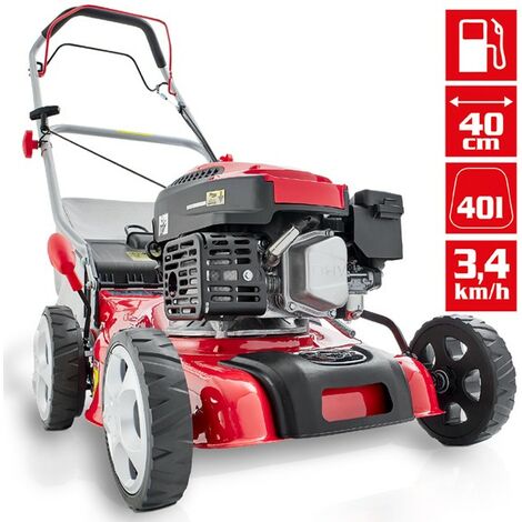 Tondeuse thermique 40cm – Moteur 4 temps 2,0 kW – Bac de ramassage 40L – Réglage hauteur 25-75mm – Pour surfaces jusqu'à 700m2 – Hecht
