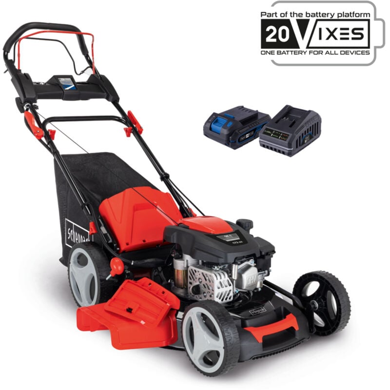 Tondeuse à Gazon Thermique MS173-51E - Autotractée avec démarrage électrique - Moteur 4T - Largeur de Coupe 51cm - Panier 65L - Fonction Mulching &