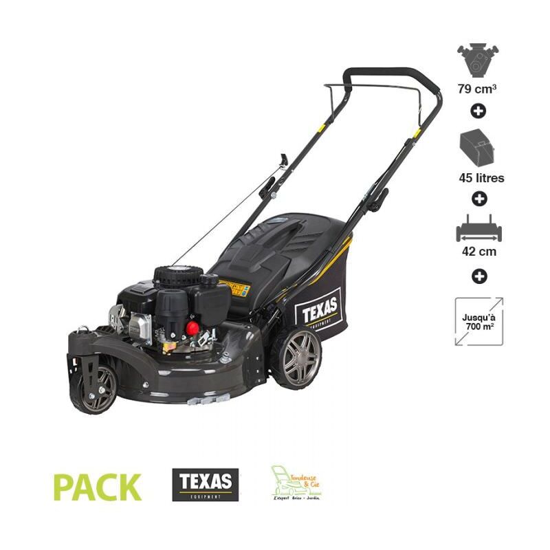 Texas - Tondeuse thermique autotractée 79 cc 3 roues coupe 42cm mulching Premium 4275 tr