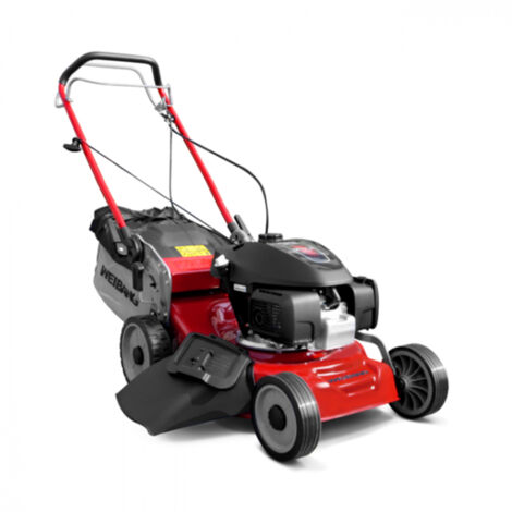 Tondeuse thermique tractée 3 EN 1 – Moteur Honda 145 cc – Largeur de coupe 45 cm – Bac 60 litres – Transmission mécanique 1 vitesse – Weibang