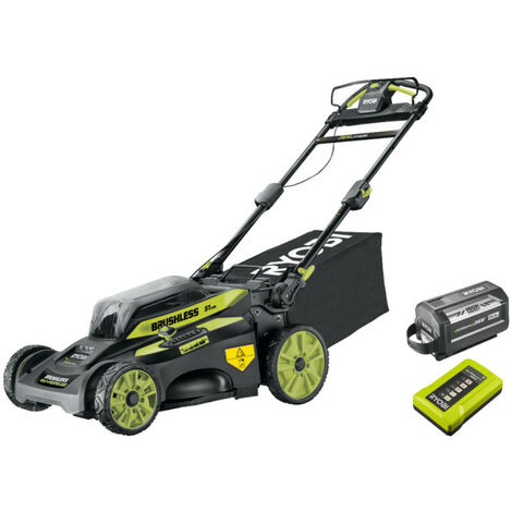 Tondeuse tractée RYOBI 36V LithiumPlus Brushless RY36LMX51A-160 - Coupe 51 cm - 1 batterie 6.0Ah - 1 chargeur rapide