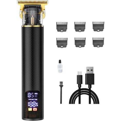 Tondeuses À Cheveux Électriques - Tondeuse Sans Fil  Kit De Professionnel Avec Écran LED Ensemble Toilettage Pour Hommes, Lame En Acier Inoxydable, Zinc, Batterie U