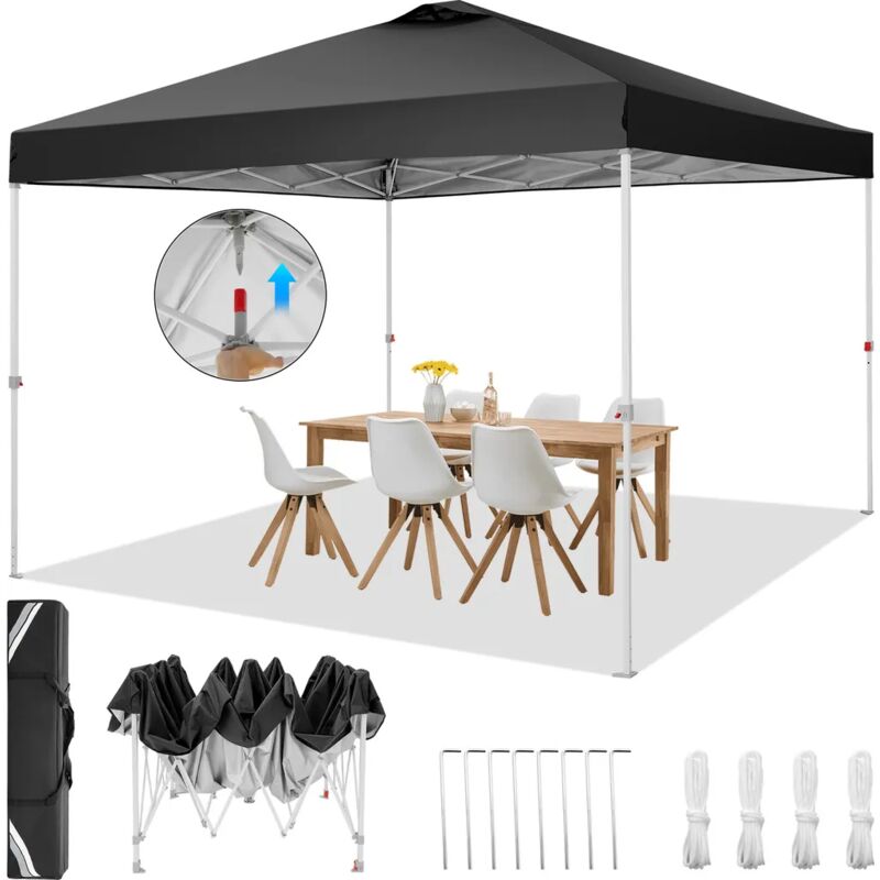 3x3M Tonnelle pliante de Jardin Imperméable Pop-up, Barnum Pliant Anti-UV avec sac de transport pour jardin, fête, mariage, pique-nique, marché,