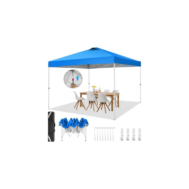 3x3M Tonnelle pliante de Jardin Imperméable Pop-up, Barnum Pliant Anti-UV avec sac de transport pour jardin, fête, mariage, pique-nique, marché,