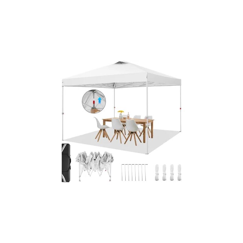 3x3M Tonnelle pliante de Jardin Imperméable Pop-up, Barnum Pliant Anti-UV avec sac de transport pour jardin, fête, mariage, pique-nique, marché,