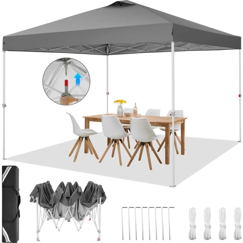 3x3m Tonnelle pliante de Jardin Imperméable avec sac de transport - Barnum pliant pour marché, mariage, camping, activités en plein air sans paroi