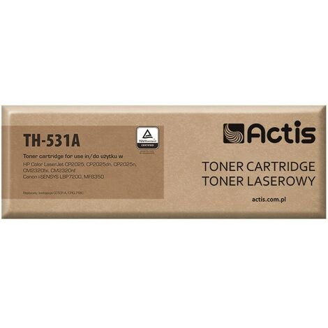 Toner Actis TH-531A (remplace HP 304A CC531A. Canon CRG-718C Standard 3000 pages cyan)