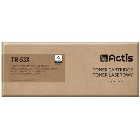 Toner Actis TH-53X (remplacement pour HP 53X Q7553X, Canon CRG-715H Standard 7000 pages noir)