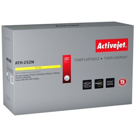 Toner Activejet ATH-252N (remplace HP 504A CE252A. Canon CRG-723Y  Supreme  7000 pages  jaune)