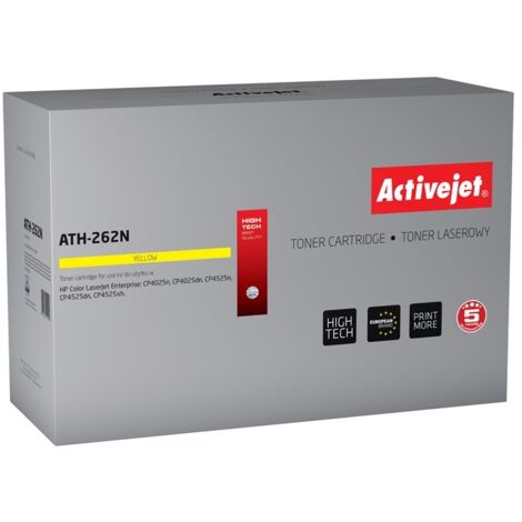Toner Activejet ATH-262N pour imprimante HP  Remplacement du HP CE262A  Suprême 11 000 pages  jaune