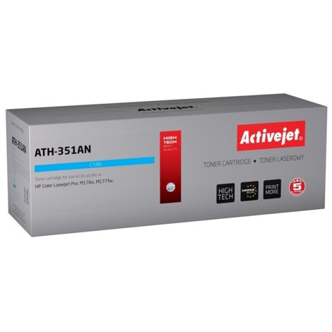 Toner Activejet ATH-351AN Cyan/Turchese per HP 205A CF351A, Alta Capacit�, 1.100 Pagine, Compatibile con Stampanti HP
