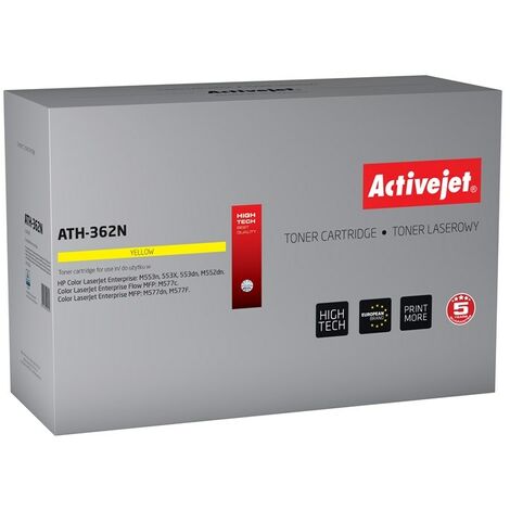 Toner Activejet ATH-362N pour imprimante HP. Compatible avec HP 508A CF362A  qualité supérieure  5 000 pages  jaune.