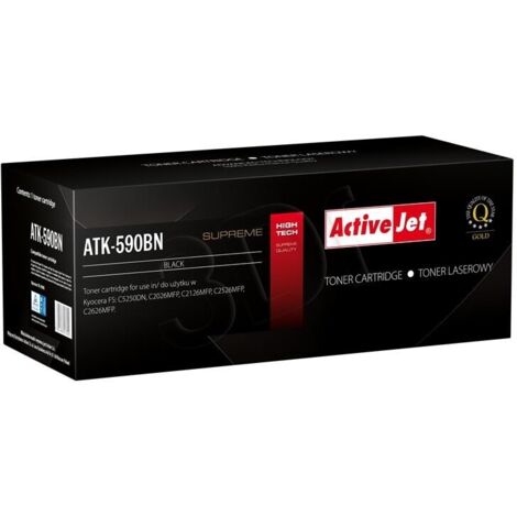 Tóner Activejet ATK-590BN: repuesto para Kyocera TK-590BK, 7000 páginas