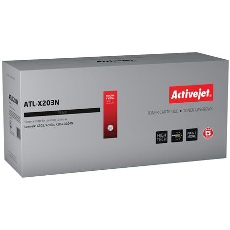 Toner d'imprimante Activejet ATL-X203N pour imprimante Lexmark, compatible avec Lexmark X203A21G  Suprême