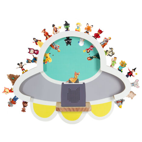 Tonie-Regal für Toniebox Hörfiguren, Magnetische Aufbewahrung für 30-40 Tonie, Perfekte Tonie Aufbewahrung im Kinderzimmer für Mädchen & Jungen, UFO