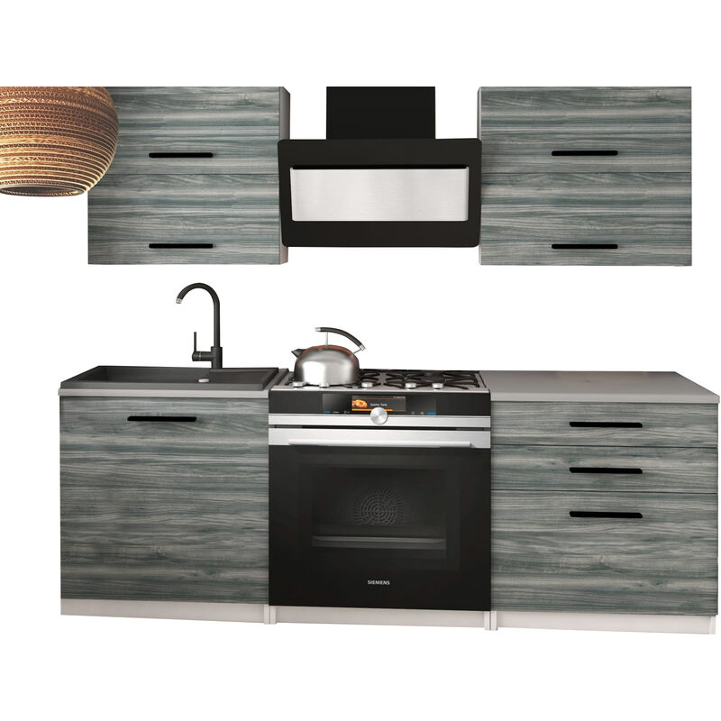 Tonito - Cuisine complète L120 cm - Cuisine droite 4 pcs - Plan de travail inclus Glamour wood - Glamour wood