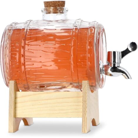 tonneau avec robinet, distributeur de boissons en verre