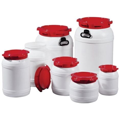 NORDWEST HANDEL AG LAGER 6,0 l PE blanc avec couvercle rouge sans poignées d. d'ouverture de remplissage 136 mm