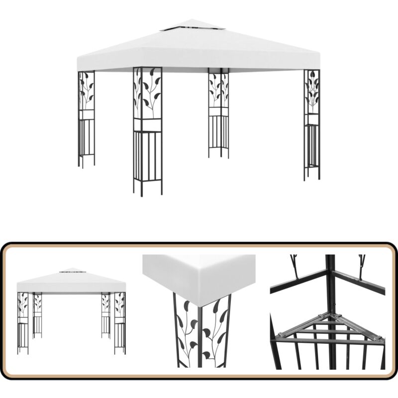 Vidaxl - Tonnelle 3x3 m Blanc 180 g/m² - Belvedere - Abri Solaire - Parasol - Tonnelle - Jardin