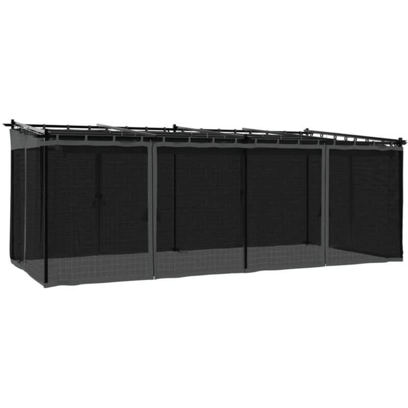 Vidaxl - Tonnelle avec parois en filet anthracite 6x3 m acier