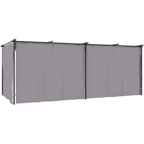 Tonnelle avec rideaux 3x6 m Anthracite Acier