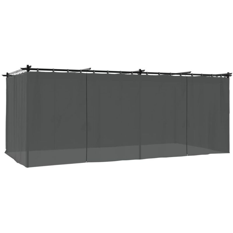 Vidaxl - Tonnelle avec rideaux anthracite 6x3 m acier