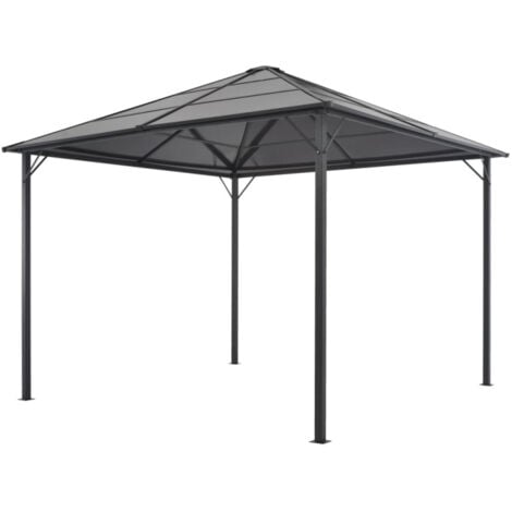 Tonnelle avec toit Aluminium 3x3 m Anthracite