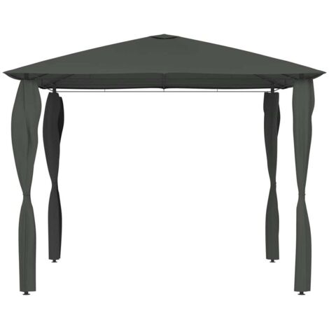 Tonnelle Barnum de Jardin, Pavillon, Pergola, Tente de jardin, à revêtement de poteaux 3x3x2,6 m Anthracite 160 g/m² OIB8890E