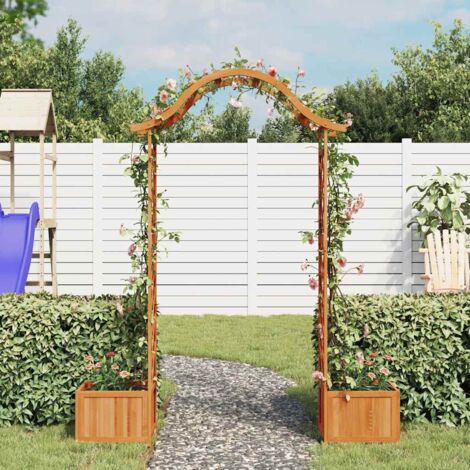 Tonnelle Barnum de Jardin, Pavillon, Pergola, Tente de jardin, avec jardinière Bois pin massif OIB3514E