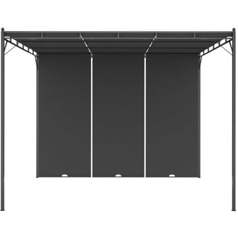 Tonnelle Barnum de Jardin, Pavillon, Pergola, Tente de jardin, avec rideau latéral 3x3x2,25 m Anthracite OIB2687E