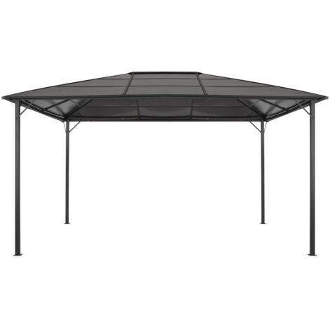Tonnelle Barnum de Jardin, Pavillon, Pergola, Tente de jardin, avec toit Aluminium 4x3x2,6 m Noir OIB8740E