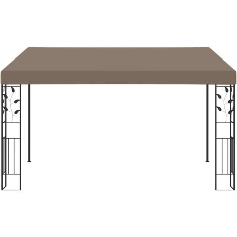 Tonnelle Barnum de Jardin, Pavillon, Pergola, Tente de jardin, mural 4x3x2,5 m Taupe OIB8974E