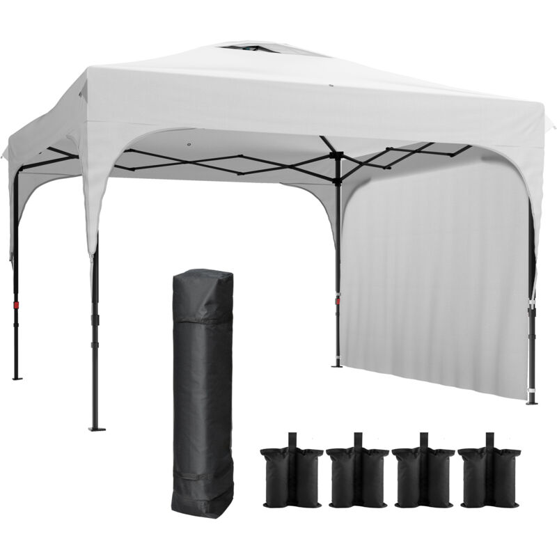 Outsunny - Tonnelle barnum de jardin pliant - dim. 3L x 3l x 2,65H m - acier Oxford blanc