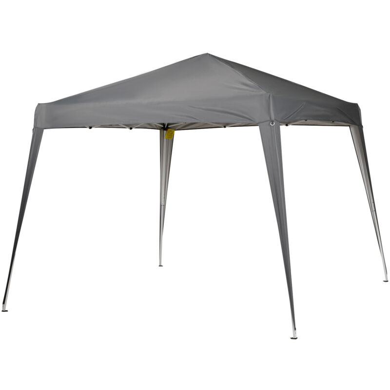 Tonnelle barnum de jardin pop-up pliant 2,4L x 2,4l x 2,5H m acier polyester imperméabilisé anti uv avec sac de transport gris