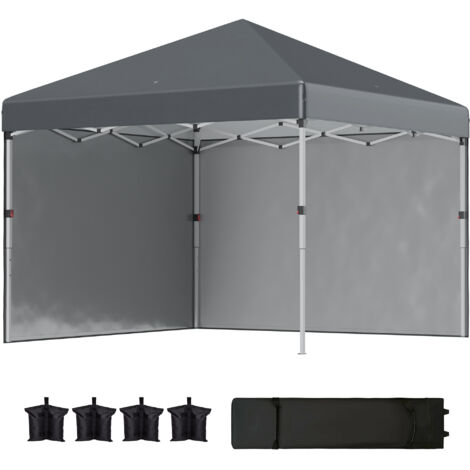 Tonnelle barnum de jardin pop-up pliant réglable en hauteur protection UV 30+ 2 parois latérales sac de transport inclus
