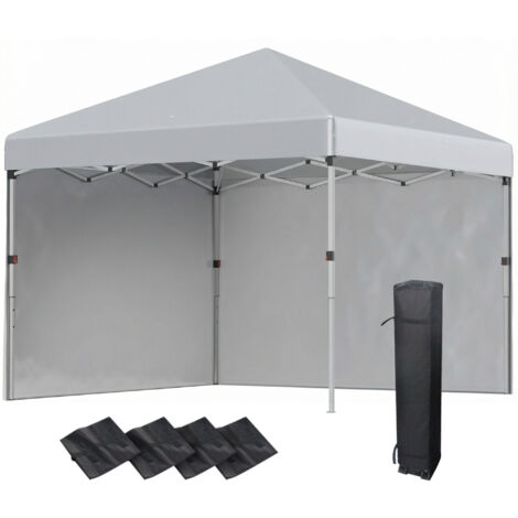 Tonnelle barnum de jardin pop-up pliant réglable en hauteur protection UV 30+ 2 parois latérales sac de transport inclus