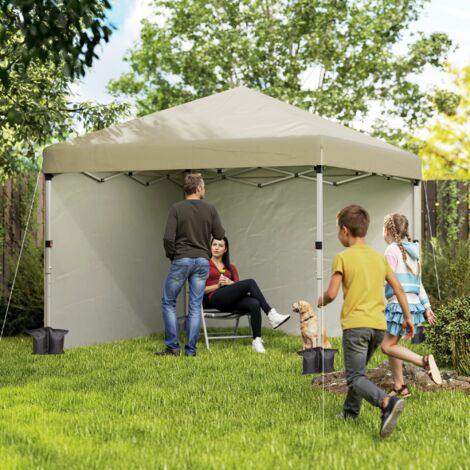 Tonnelle barnum de jardin pop-up pliant réglable en hauteur protection UV 30+ 2 parois latérales sac de transport inclus