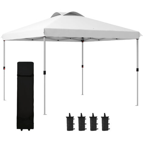 Tonnelle barnum pavillon de jardin pop-up pliant 3 x 3 m avec sac de transport à roulettes. hauteurs réglables(Da)