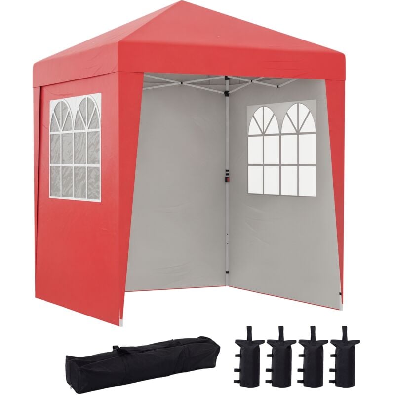 Tonnelle de jardin pliante pop-up réglable anti-UV 30+ 4 sacs lestage sac de transport rouge