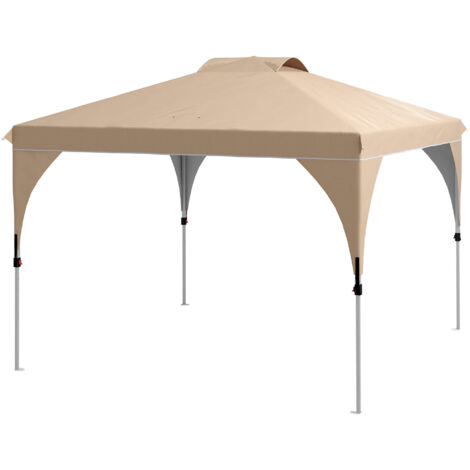 Tonnelle barnum pop-up pliante 3x3 m avec sac à roulettes, hauteur réglable pour jardin