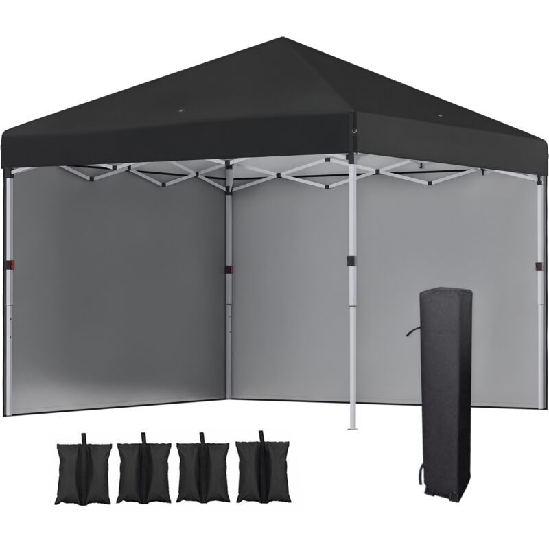 Outsunny - Tonnelle barnum pop-up uv 30+ lestage sac transport inclus noir