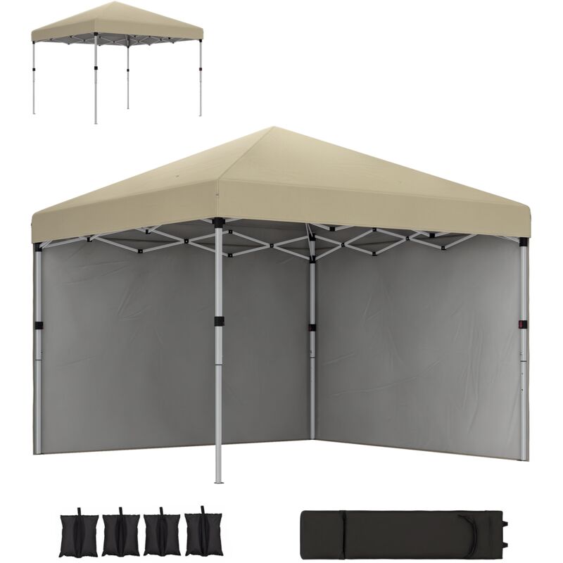Outsunny - Tonnelle barnum pop-up uv 30+ lestage sac transport inclus beige