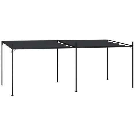 Tonnelle Barnum Style Moderne - Pavillon de Jardin - Tente de réception - avec toit rétractable 600x300x233 cm Anthracite Chic-611075
