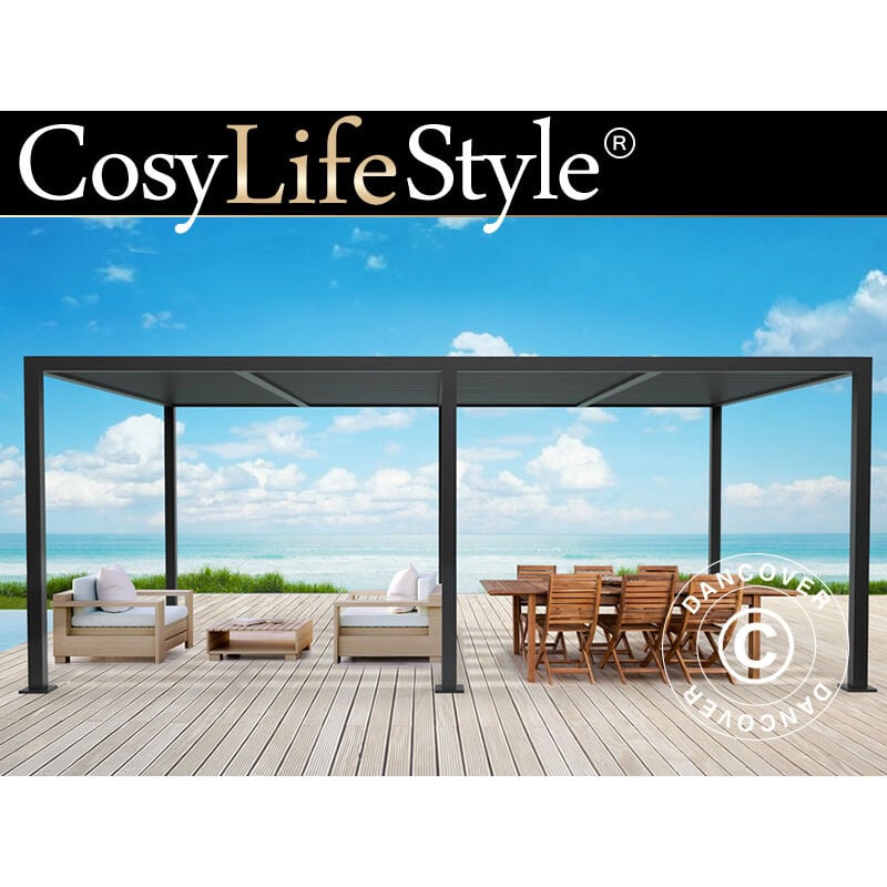 Dancover - Pergola bioclimatique San Pablo, 4x5,8m, Noir