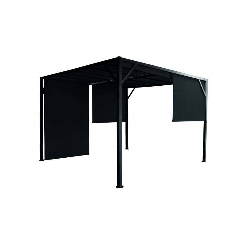 Tonnelle cube noire 300x300xH210 cm