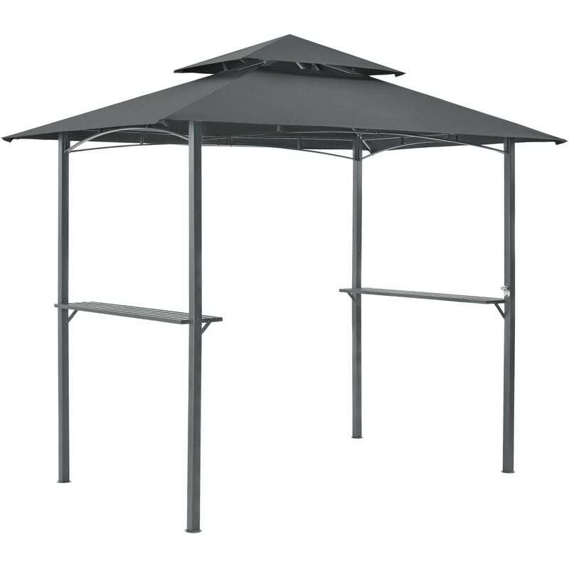Tonnelle de barbecue 250 x 241 x 151 cm anthracite gris foncé